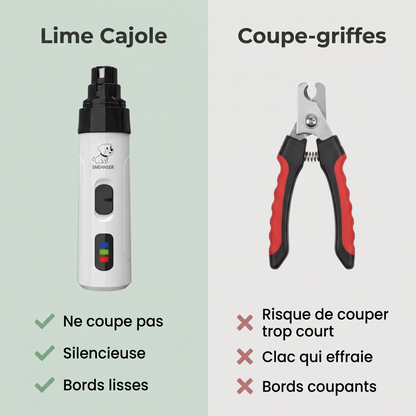 Comparatif lime Cajole contre coupe-griffes classique